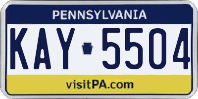 PA license plate KAY5504