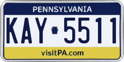 PA license plate KAY5511