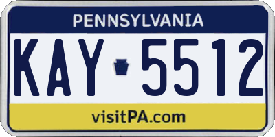 PA license plate KAY5512