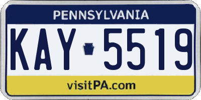 PA license plate KAY5519