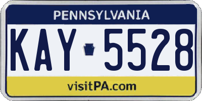 PA license plate KAY5528