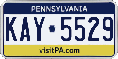PA license plate KAY5529