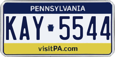 PA license plate KAY5544