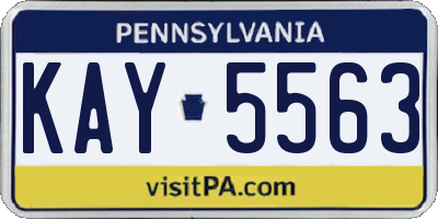 PA license plate KAY5563