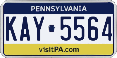PA license plate KAY5564