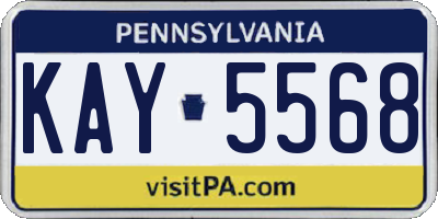 PA license plate KAY5568