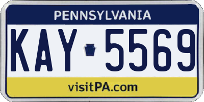 PA license plate KAY5569