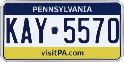 PA license plate KAY5570
