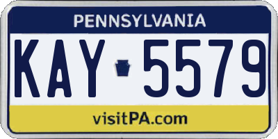 PA license plate KAY5579