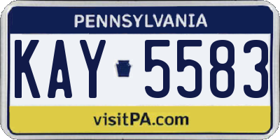 PA license plate KAY5583