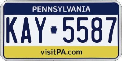 PA license plate KAY5587