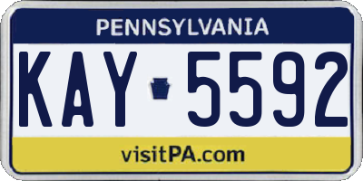 PA license plate KAY5592