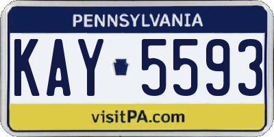 PA license plate KAY5593