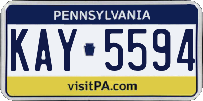 PA license plate KAY5594