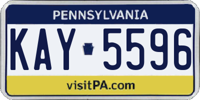PA license plate KAY5596