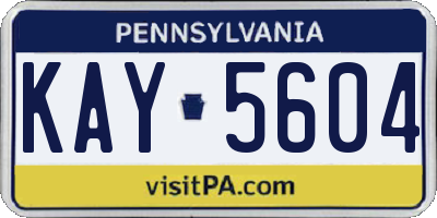 PA license plate KAY5604
