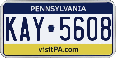 PA license plate KAY5608