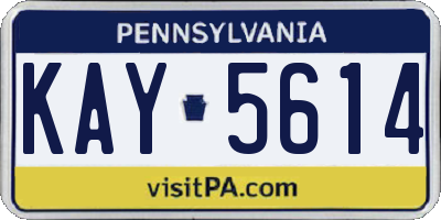 PA license plate KAY5614