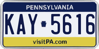PA license plate KAY5616