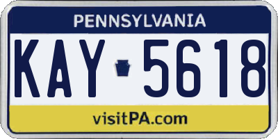 PA license plate KAY5618