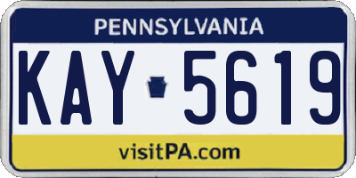 PA license plate KAY5619