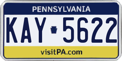 PA license plate KAY5622