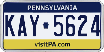 PA license plate KAY5624