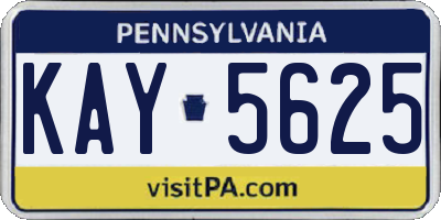 PA license plate KAY5625