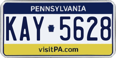 PA license plate KAY5628