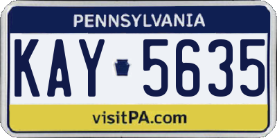 PA license plate KAY5635