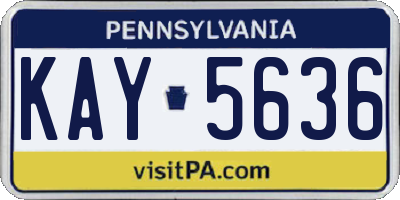 PA license plate KAY5636