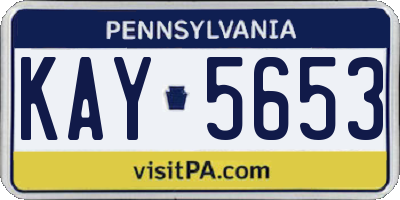 PA license plate KAY5653