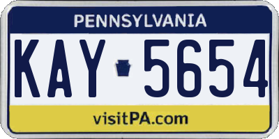 PA license plate KAY5654