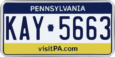 PA license plate KAY5663
