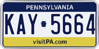 PA license plate KAY5664