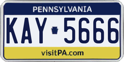 PA license plate KAY5666