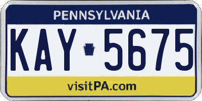 PA license plate KAY5675