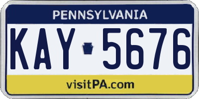 PA license plate KAY5676