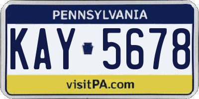 PA license plate KAY5678