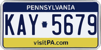 PA license plate KAY5679