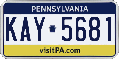 PA license plate KAY5681