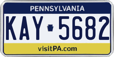 PA license plate KAY5682