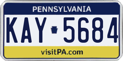 PA license plate KAY5684