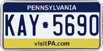 PA license plate KAY5690