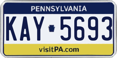 PA license plate KAY5693
