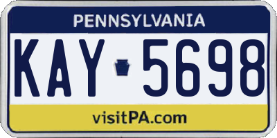 PA license plate KAY5698
