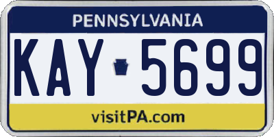 PA license plate KAY5699