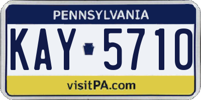 PA license plate KAY5710