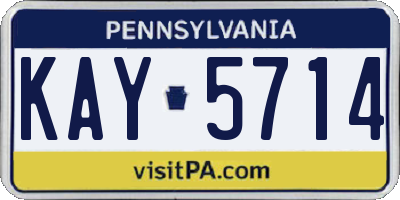 PA license plate KAY5714