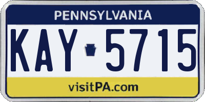 PA license plate KAY5715